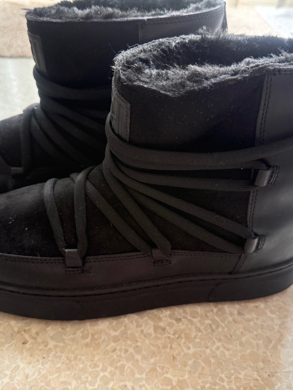 H&M Black Women's Winter Rain Boots with Faux Fur Lining